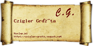 Czigler Gréta névjegykártya